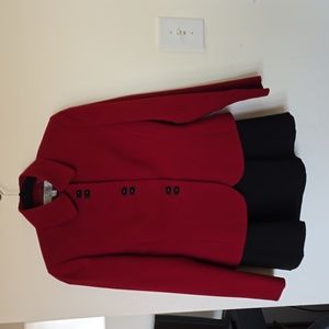 Red and Black Tahari SZ 4P Skirt Suit Set